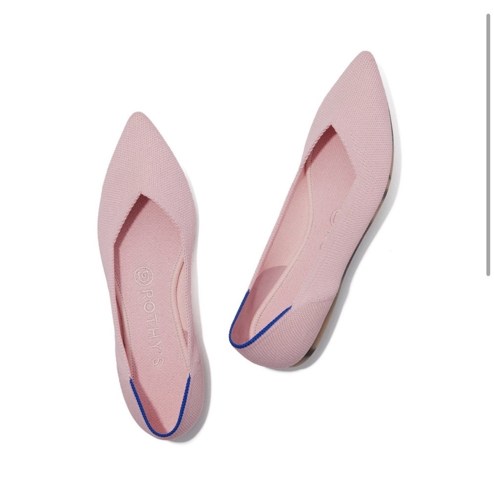 Rothy’s Blush Pink with Tortoise Flats (Rare • Retired color)